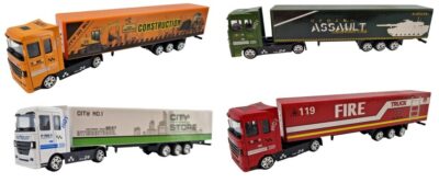 Kovový model kamion TIR TruckModely kamiónov v pekných farbách a motívoch. Veľkosť 20 cmNa výber 4 farby (farba kabíny)Uvedená cena je za 1 kus.V príapde balenia obsah 24 ks.