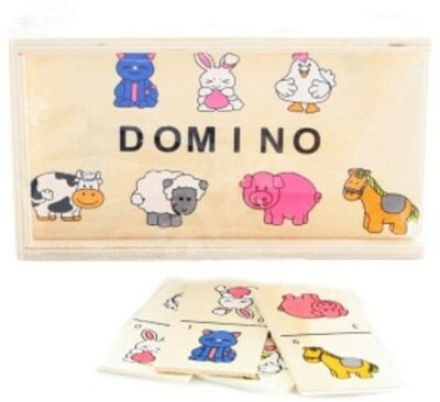 Domino drevené ZvieratkáDrevené domino pre najmenších s obrázkami zvieratiek. Domino je hra