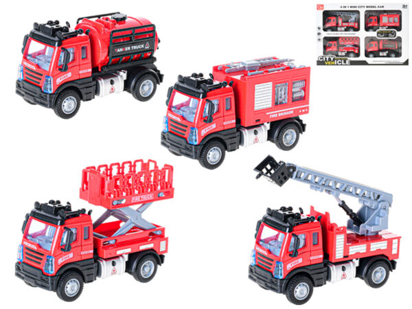 Sada hasičských autíčok 4 ks 1:64Ideálna hračka na hranie doma