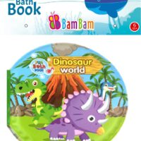 BamBam Mäkká knižka pískacia dino svet 14x13cmMäkká pískacia knižka s farebnými obrázkami stimuluje rozvoj zmyslov dieťaťa. Spojenie výučby s dobrou zábavou podporuje chuť dieťaťa spoznávať