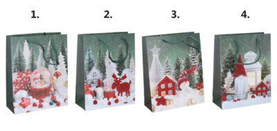 Vianočná darčeková taška Darčeková taška vyrobená z kvalitného tvrdého papiera s rôznymi motívmi