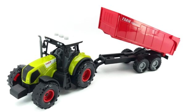 Traktor s vlečkou FarmaPekný detailný model farmárskeho traktora s prívesom. Nevyhnutný doplnok každého malého farmára