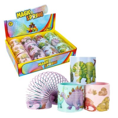 Pružinka magická DinoUžite si skvelú zábavu s pružinkou Dino. Dodáva sa v 4 farbách. Veľkosť pružinky: 7 x7 x7 cmFarby: zelená