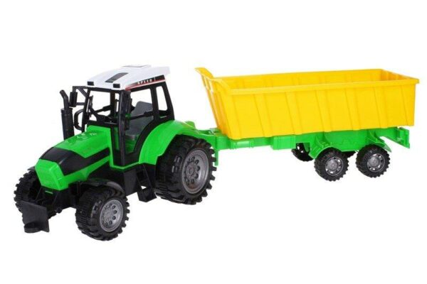 Traktor s vlečkouTraktor s vlečkou je nevyhnutným pomocníkom na farme pre všetkých malých farmárov! Traktor jazdí na zotrvačník. Veľkosť: 53 cm