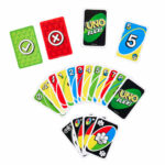 Mattel Karty UNO FlexTúto zjednodušenú kartovú hru UNO pre mladších hráčov možno hrať s niekoľkými úrovňami obtiažnosti