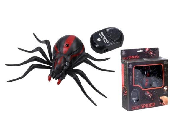 Pavúk čierna vdova RC 15cmPavúk na ovládanie sa pohybuje dopredu a cúva do strany. Svetelné efekty. Potrebné batérie: 6xLR44 (3x do ovládača