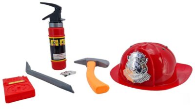 Hasičská sada s helmouSada pre malého požiarnika obsahuje: helmu