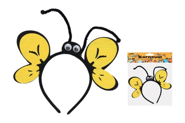 Čelenka včielka karnevalový doplnok Vhodný doplnok ku karnevalovému kostýmu v motíve včielky. Krídielka sú vyrobené z filcu.