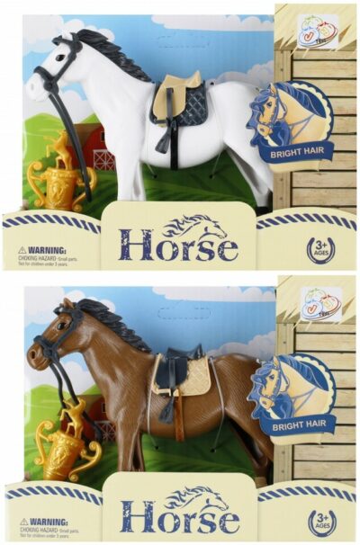 Kôň s príslušenstvom 13 cm Kôň je vyrobený z plastu