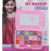 Kozmetický Make-up so zrkadielkom Paletka s detským make-upom pre malé parádnice obsahuje 18 farieb na oči