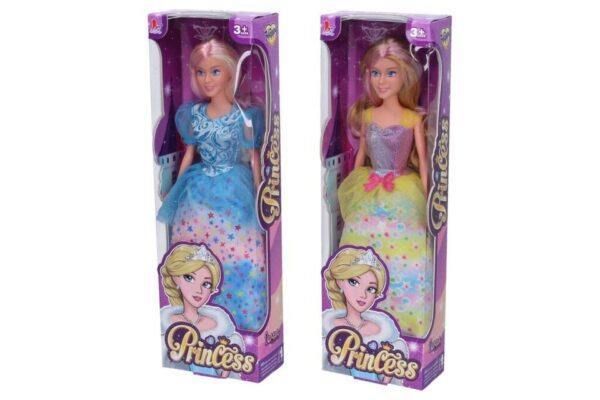 Bábika princezná 29 cmBábika s peknými dlhými vlasmi a šatami nesmie chýbať doma žiadnej malej princeznej. Bábika je vysoká 29 cm. Na výber modré a žlté šaty. Veľkosť: 29cmFarba: modrá