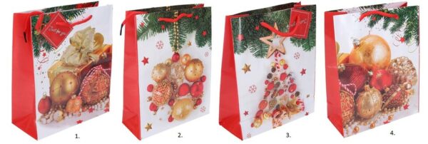Vianočná darčeková taška 26 x 32 x 11 cmDarčeková taška vyrobená z kvalitného tvrdého papiera s rôznymi motívmi