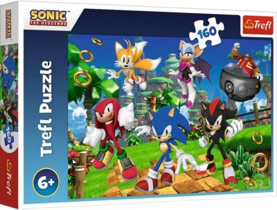 Puzzle Sonic a priatelia The HedgehogRozprávkové puzzle s obrázkovým motívom populárneho sveta Sonic. Poskladaním puzzle vznikne obrázok s rozmermi 410 x 275 mmVhodné pre deti od 6 rokovObsahujú 160 dielikov