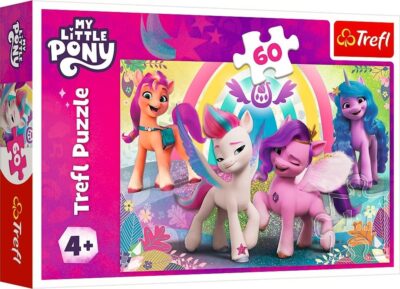 Trefl Puzzle My Little Pony: Vo svete priateľstva 60 dielikovJedninečné rozprávkové puzzle s obrázkovým motívom. Poskladaním puzzle vznikne obrázok s rozmermi 33 x 22 mmVhodné pre deti od 4 rokovObsahujú 60 dielikov