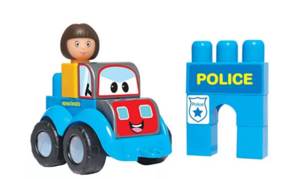 3 figúrkové kocky a stavebnice s policajnou tematikou.Vhodné pre deti: od 1+