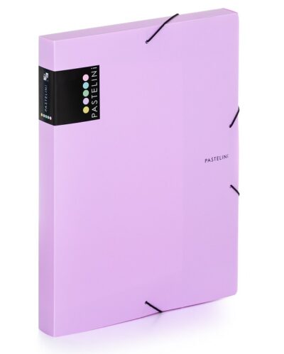 Pastelini Box na spisy A4 fialovýArchivačné krabice v moderných pastelových farbách pre dokumenty vo formáte A4. vyrobené zo silného polypropylénupre dokumenty formátu A4so zaisťovacou gumičkouRozmer: 246 x 326 mm
