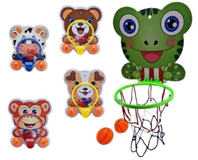 Kôš na basketbalDestký plastový basketbalový kôš so zvieratkom. balenie obsahuje aj 2 loptičky. Kôš je na zavesenie. Rozmer základne: 29