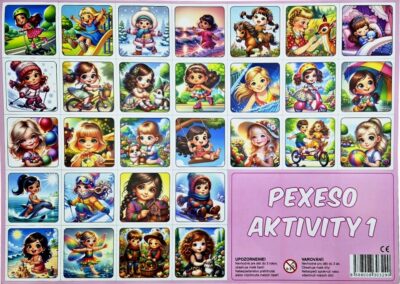 Pexeso Aktivity (1) 32 dvojicPexeso je jednou z najznámejších a najobľúbenejších detských hier. Deti si pri hre precvičujú pamäť