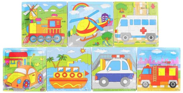 Drevené puzzle Dopravné prostriedky 9ksDrevené puzzle rozvíjajú kreativitu a tvorivosť vášho dieťaťa. Obrázkové puzzle