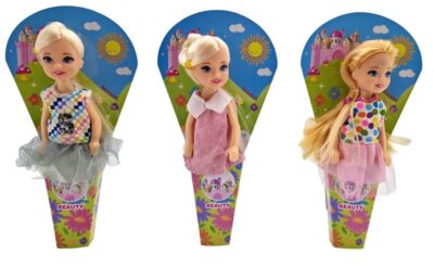 Bábika vo farebných šatáchMilá bábika je vhodná pre malé dievčatá