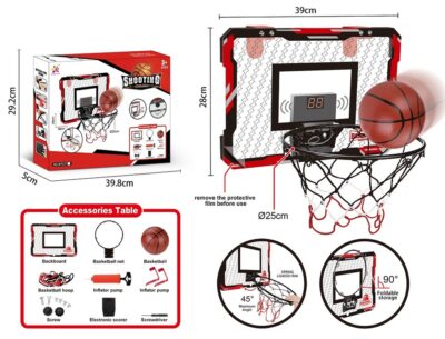 Kôš basketbalový s počítadlom a loptouBasketbalová sada obsahuje: kôš so sieťou