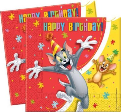 Servítky Tom & Jerry Papierové servítky sú vhodné na detskú párty