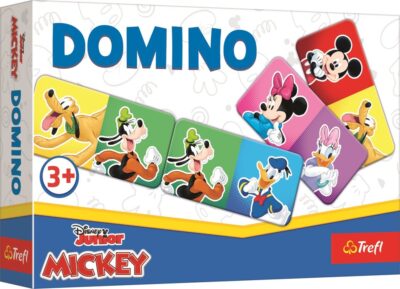 Trefl Domino mini Mickey a priateliaDomino s obľúbeným Mickeym a jeho priateľmi.Domino je populárna hra s jednoduchými pravidlami vhodná pre všetky vekové kategórie.Balenie obsahuje 21 kartičiek.