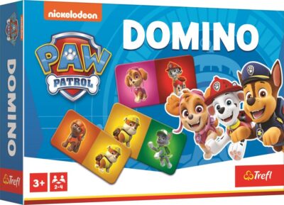Trefl Domino mini Paw PatrolDomino s obľúbenými obrázkami Paw Patrol a jeho priateľmi.Domino je populárna hra s jednoduchými pravidlami vhodná pre všetky vekové kategórie.Balenie obsahuje 21 kartičiek.